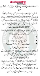 BISP 8171 July 2025 Payment Track Offline